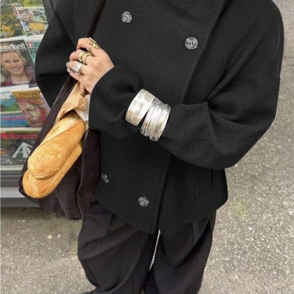 Black Women's peacoat